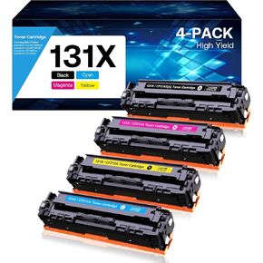 131X Toner Cartridge Replactment for HP 131X 131A CF210X CF211A CF212A CF213A Toner Compatible for Pro 200 Color M251nw MFP M276n M276nw Printer (Black Cyan Magenta Yellow, 4 Pack )