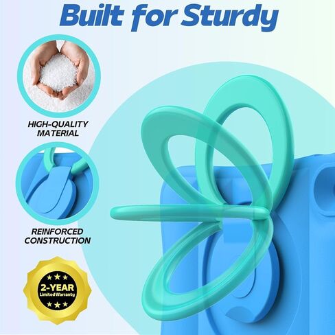 Kids Case for iPad 10th Generation 10.9 inch – Lightweight Rotating Stand Folding Handle Rugged Cover for Apple ipad 10 Gen Girls Boys, Pink in Kuwait