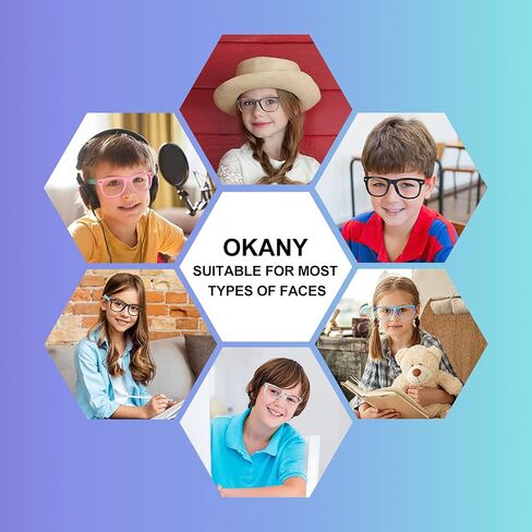 نظارات Okany Blue Light للأطفال، 3 عبوات مضادة للوهج وإجهاد العين، نظارات الكمبيوتر والهاتف والهواتف اللوحية للحماية من الأشعة فوق البنفسجية للأطفال الأولاد والبنات من سن 3 إلى 12 عامًا (أسود + شفاف + وردي) in Saudi Arabia