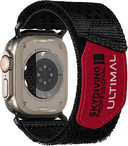 ULTIMAL Apple Watch Band for Apple Watch Ultra/Ultra2 49mm/45mm/44mm/42mm Ultrawide Sport Nylon Band for iWatch Series 9/8/7/6/5/4/SE/SE2 for Women Men Hollow Out Breathable watch band (49/45/44/42mm, Black) in Saudi Arabia