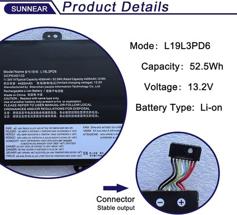 استبدال بطارية L19L3PD6 لجهاز Lenovo ideapad Flex 5-14IIL05 5-14ITL05 5-14ARE05 5-14ALC05 5-15IIL05 5-15ITL05 5-15ALC05 سلسلة الكمبيوتر المحمول L19M3PD6 L19C3PD6 L19D3PD6 11.55V 52.5Wh 4550mAh in Saudi Arabia