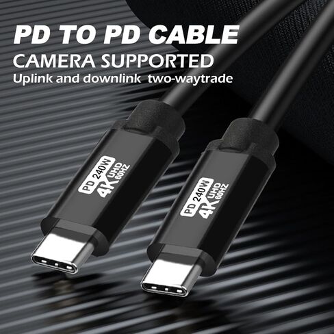 كابل USB C إلى USB C 25FT، 240W(5A) 4K60HZ USB3.2 GEN2x2، مخرج فيديو USBC شحن سريع ومزامنة لشاشة Xreal MacBook Pro iPad Pro iPhone 15 Pro Galaxy S22 المحمولة in Saudi Arabia