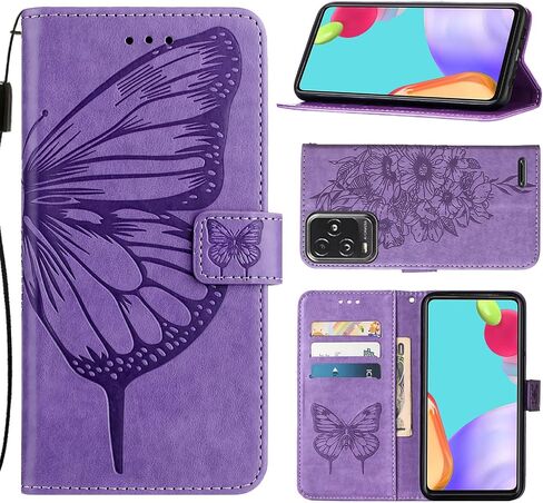 Compatible with BLU View 5 Pro Phone Case BLU View 5 Pro B170D Case BLU View5 Pro 2024 Wallet Case [Butterfly Magnetic Leather Wallet Flip Case with Credit Card Holder Kickstand] -Purple in Saudi Arabia