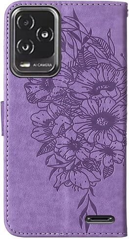 Compatible with BLU View 5 Pro Phone Case BLU View 5 Pro B170D Case BLU View5 Pro 2024 Wallet Case [Butterfly Magnetic Leather Wallet Flip Case with Credit Card Holder Kickstand] -Purple in Saudi Arabia