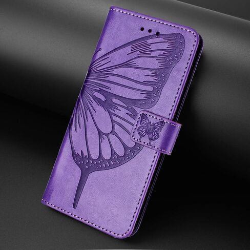 Compatible with BLU View 5 Pro Phone Case BLU View 5 Pro B170D Case BLU View5 Pro 2024 Wallet Case [Butterfly Magnetic Leather Wallet Flip Case with Credit Card Holder Kickstand] -Purple in Saudi Arabia