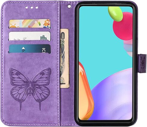Compatible with BLU View 5 Pro Phone Case BLU View 5 Pro B170D Case BLU View5 Pro 2024 Wallet Case [Butterfly Magnetic Leather Wallet Flip Case with Credit Card Holder Kickstand] -Purple in Saudi Arabia