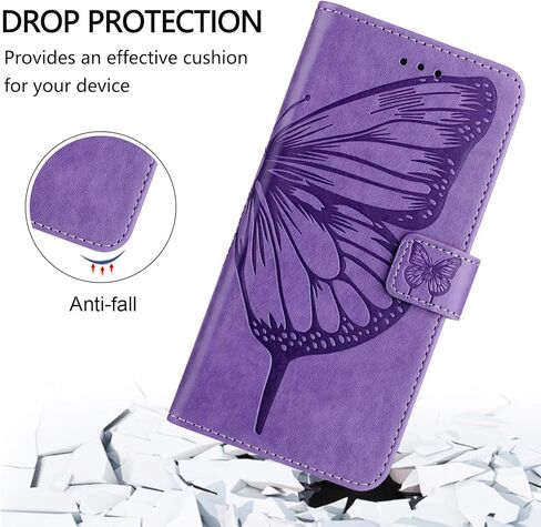 Compatible with BLU View 5 Pro Phone Case BLU View 5 Pro B170D Case BLU View5 Pro 2024 Wallet Case [Butterfly Magnetic Leather Wallet Flip Case with Credit Card Holder Kickstand] -Purple in Saudi Arabia