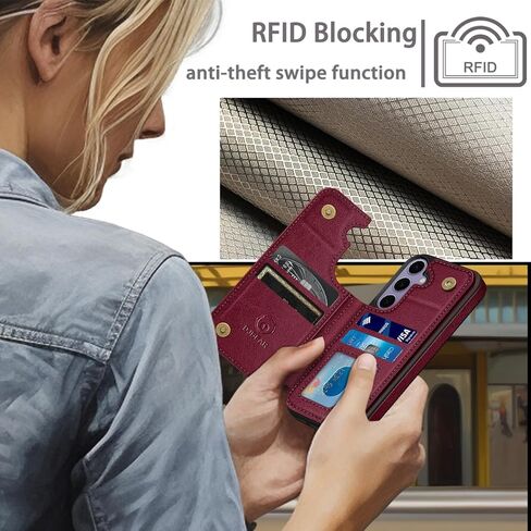 حافظة هاتف Samsung Galaxy S23 FE [متوافقة مع magsafe] [جلد RFID] [مغناطيسي 2 في 1 قابل للفصل] [محفظة خلفية قابلة للطي] غطاء مقاوم للصدمات للرجال والنساء لهاتف Samsung S23FE 5G أسود in Kuwait