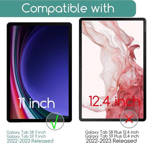 واقي شاشة من الزجاج المقوى مكون من قطعتين لجهاز Samsung Galaxy Tab S10 (11 بوصة 2024) / Galaxy Tab S9 (11 بوصة 2023) / Galaxy Tab S9 FE (10.9 بوصة)، متوافق مع قلم S، صلابة 9H، مضاد للخدوش in Saudi Arabia