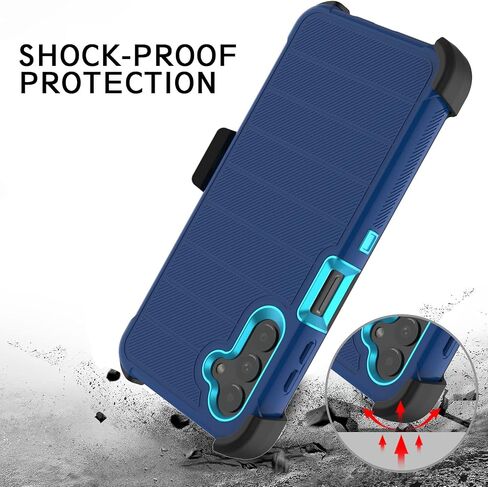 for Galaxy A13 5G Case, for Galaxy A04S Case with TPU Screen Protector, [Holster Series] Heavy Duty Protective Phone Cover with Kickstand Belt Clip Case for Samsung Galaxy A13 5G (Blue) in Saudi Arabia