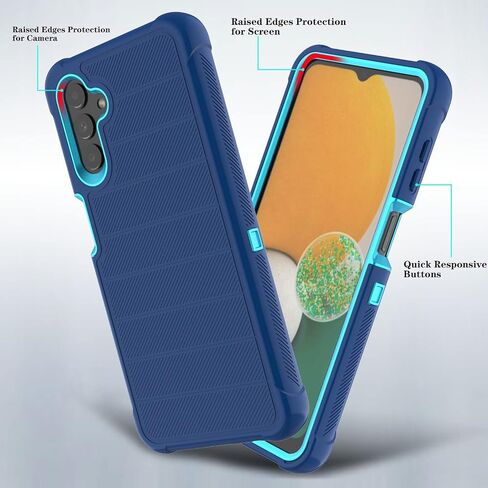 for Galaxy A13 5G Case, for Galaxy A04S Case with TPU Screen Protector, [Holster Series] Heavy Duty Protective Phone Cover with Kickstand Belt Clip Case for Samsung Galaxy A13 5G (Blue) in Saudi Arabia
