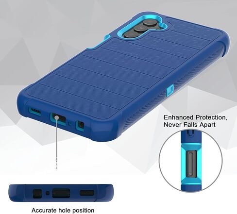 for Galaxy A13 5G Case, for Galaxy A04S Case with TPU Screen Protector, [Holster Series] Heavy Duty Protective Phone Cover with Kickstand Belt Clip Case for Samsung Galaxy A13 5G (Blue) in Saudi Arabia