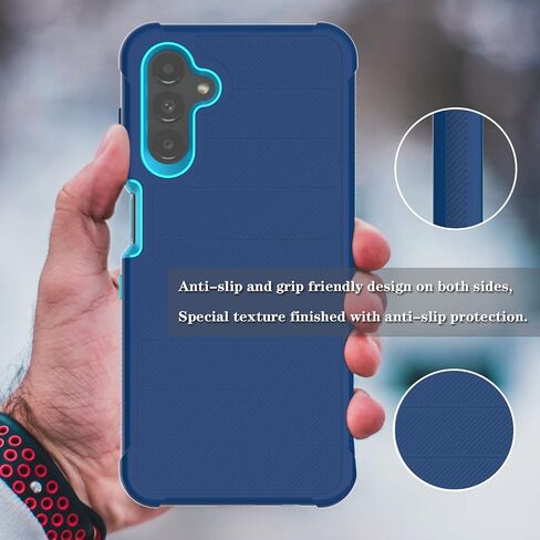 for Galaxy A13 5G Case, for Galaxy A04S Case with TPU Screen Protector, [Holster Series] Heavy Duty Protective Phone Cover with Kickstand Belt Clip Case for Samsung Galaxy A13 5G (Blue) in Saudi Arabia