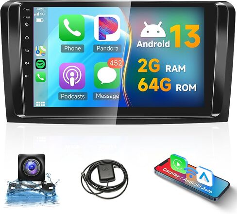 2G 64G راديو ستيريو للسيارة يعمل بنظام أندرويد Carplay Android auto لسيارة Mercedes Benz ML350 ML500 GL450 W164 X164 ML280 GL320 GL350 2005-2011، Rimoody شاشة لمس 9 بوصات GPS BT/FM/RDS WiFi + كاميرا احتياطية AHD in Saudi Arabia