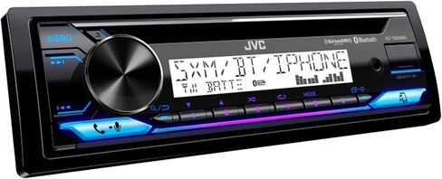 JVC Single DIN in-Dash Marine Bluetooth USB/AUX CD Stereo Receiver, 6X 6.5 100 Watt Peak Power Black Speakers, 600 Watt 4-Channel Amplifier w/Wiring Kit, Satellite Tuner with Antenna in Saudi Arabia