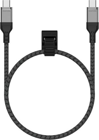 Rokform - PowerTrip 100W USB-C Charging Cable, 0.5m (1.6 ft), Fast Charging Braided Cable, 5,000 Bend Tested, for iPhone 15s, Galaxy S23s, or Any USB C compatible device (Black and Grey) in Kuwait
