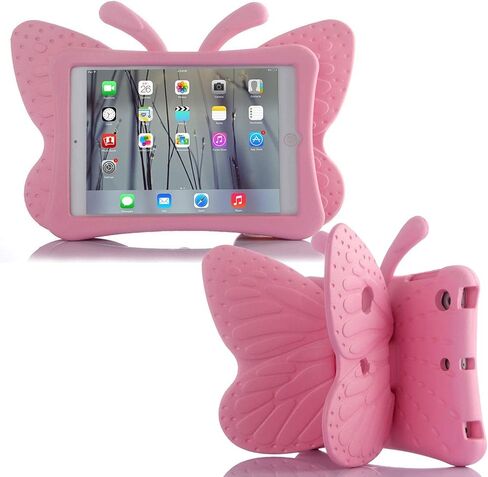 Compatible with iPad 9 8 10.2 3D Cute Butterfly Case for Kids case with Stand Light EVA Shockproof Rugged Heavy Duty Kid Friendly Tablet Case for iPad 10.2 8th 9th Generation (Pink) in Kuwait