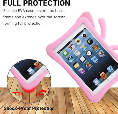 Compatible with iPad 9 8 10.2 3D Cute Butterfly Case for Kids case with Stand Light EVA Shockproof Rugged Heavy Duty Kid Friendly Tablet Case for iPad 10.2 8th 9th Generation (Pink) in Kuwait