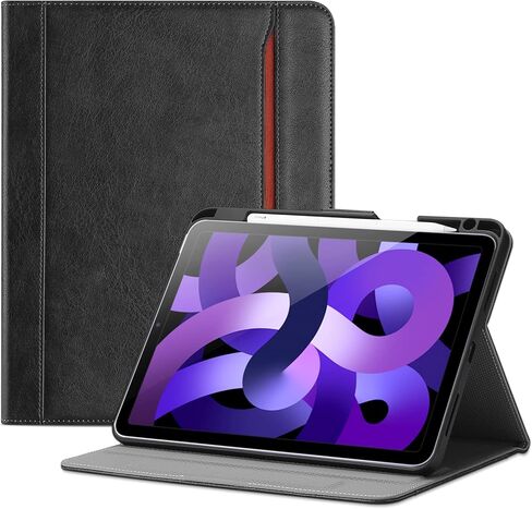 ProCase for iPad Air 11 Inch 2024 / iPad Air 5 2022 / Air 4 2020 Case 10.9 [Support Pencil 2 Charging], Leather Stand Folio Protective Cover Case with Pencil Holder for iPad Air 10.9/11 Inch -Black in Saudi Arabia