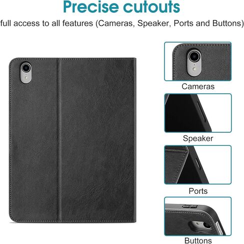 ProCase for iPad Air 11 Inch 2024 / iPad Air 5 2022 / Air 4 2020 Case 10.9 [Support Pencil 2 Charging], Leather Stand Folio Protective Cover Case with Pencil Holder for iPad Air 10.9/11 Inch -Black in Saudi Arabia