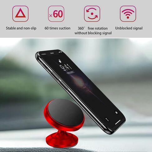Pack-2 Car Phone Holder, Portable Universal Car Dashboard Phone Holder, Automatic Adsorption Car Mount for All Smartphones (Red) in Saudi Arabia