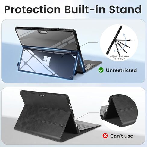 حافظة Omnpak Microsoft Surface Pro 11/10/9 مقاس 13 بوصة، غطاء واقٍ متين متعدد الزوايا مقاوم للصدمات متوافق مع لوحة مفاتيح غطاء النوع لجهاز Surface 11th Edition AI 2024/Pro 10 Business/Pro 9 2022 in Kuwait