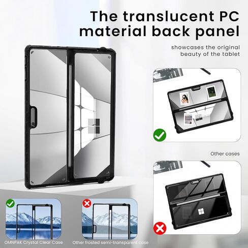 حافظة Omnpak Microsoft Surface Pro 11/10/9 مقاس 13 بوصة، غطاء واقٍ متين متعدد الزوايا مقاوم للصدمات متوافق مع لوحة مفاتيح غطاء النوع لجهاز Surface 11th Edition AI 2024/Pro 10 Business/Pro 9 2022 in Kuwait