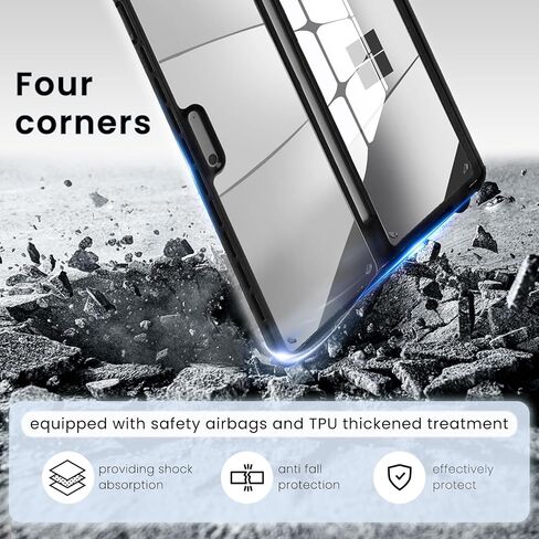 حافظة Omnpak Microsoft Surface Pro 11/10/9 مقاس 13 بوصة، غطاء واقٍ متين متعدد الزوايا مقاوم للصدمات متوافق مع لوحة مفاتيح غطاء النوع لجهاز Surface 11th Edition AI 2024/Pro 10 Business/Pro 9 2022 in Kuwait