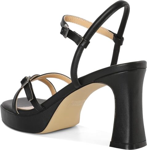 SAMMITOP Platform Heels for Women High Block Chunky Heeled Sandals Open Square Toe Cross Strappy Heels Fashion Wedding Party Dress Shoes 3.5 Inch in Saudi Arabia