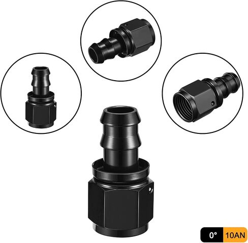 10AN 90 Degree Push Lock Hose End Fitting Aluminum Female Swivel to Push Lock Barb Type Fitting for Rubber Fuel Line in Saudi Arabia