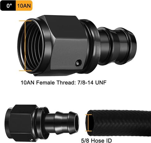 10AN 90 Degree Push Lock Hose End Fitting Aluminum Female Swivel to Push Lock Barb Type Fitting for Rubber Fuel Line in Saudi Arabia