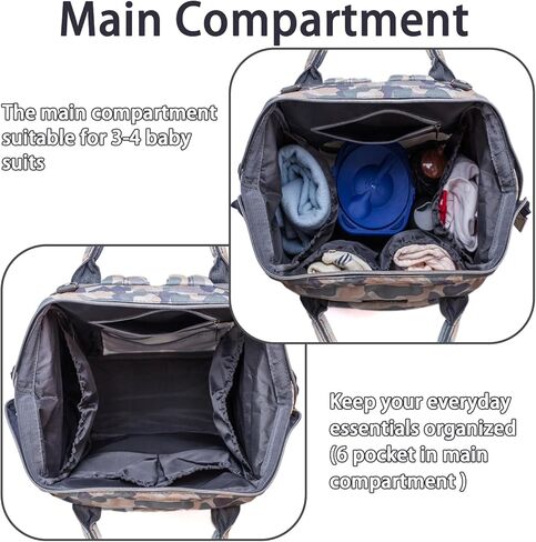 Cow Print Baby Diaper Bag Backpack for Mom Dad with Stroller Straps Large Capacity Multi-Function Nappy Bags Organizer (Cow) in Kuwait