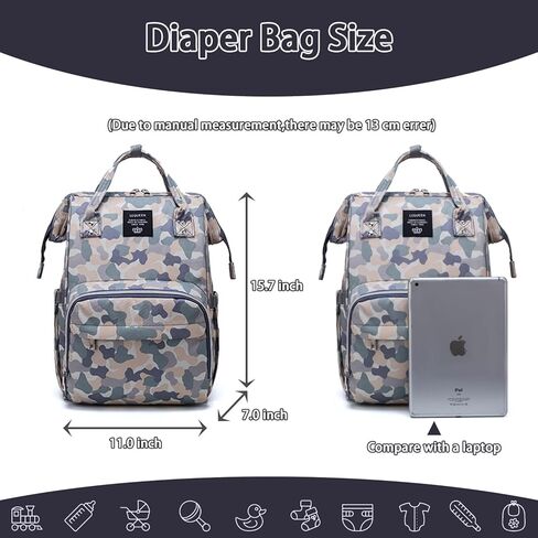 Cow Print Baby Diaper Bag Backpack for Mom Dad with Stroller Straps Large Capacity Multi-Function Nappy Bags Organizer (Cow) in Kuwait