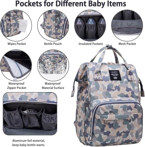 Cow Print Baby Diaper Bag Backpack for Mom Dad with Stroller Straps Large Capacity Multi-Function Nappy Bags Organizer (Cow) in Kuwait