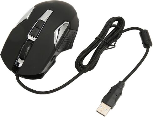 RGB Gaming Mouse, Backlit USB Wired Game Mouse Programmable Buttons/RGB Light, 7200 DPI, Support DIY Rapid Fire, for Windows PC and Laptop Gaming (Black) in Saudi Arabia