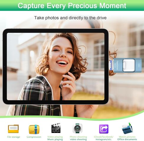 محرك أقراص فلاش للهاتف للصور سعة 128 جيجابايت، ومخزن نسخ احتياطي للصور USB من النوع C للوحة الهاتف وأجهزة الكمبيوتر المحمول التي تعمل بنظام Android (أزرق، U25) in Kuwait