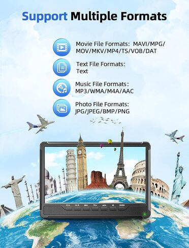 تلفزيون ديسوبري 11.5 بوصة محمول مع هوائي Atsc Tune، شاشة 10.5 بوصة HD IPS قابلة لإعادة الشحن مع مكبر صوت مزدوج، تلفزيون صغير يدعم مدخل HDMI USB RCA، تلفزيون يعمل بالبطارية لسيارة التخييم المطبخ in Kuwait