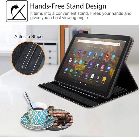 Case for Amazon Fire HD 10 Tablet 10.1 inch (9th/7th Generation, 2019/2017 Release) - Slim Lightweight PU Leather Stand Cover with Auto Wake/Sleep, Christian Quotes Bible Verse Psalm 46:10 in Saudi Arabia