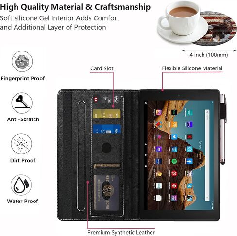 Case for Amazon Fire HD 10 Tablet 10.1 inch (9th/7th Generation, 2019/2017 Release) - Slim Lightweight PU Leather Stand Cover with Auto Wake/Sleep, Christian Quotes Bible Verse Psalm 46:10 in Saudi Arabia