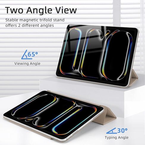for iPad Pro 11 inch M4 Case (5th Generation,2024, Model NO.A2836/A2837/A3006),Auto Sleep/Wake and Magnetic Closure,Slim Trifold Stand Case,PU Leather Cover,Support Apple Pencil Pro, Oat Coffee in Saudi Arabia