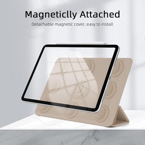 for iPad Pro 11 inch M4 Case (5th Generation,2024, Model NO.A2836/A2837/A3006),Auto Sleep/Wake and Magnetic Closure,Slim Trifold Stand Case,PU Leather Cover,Support Apple Pencil Pro, Oat Coffee in Saudi Arabia