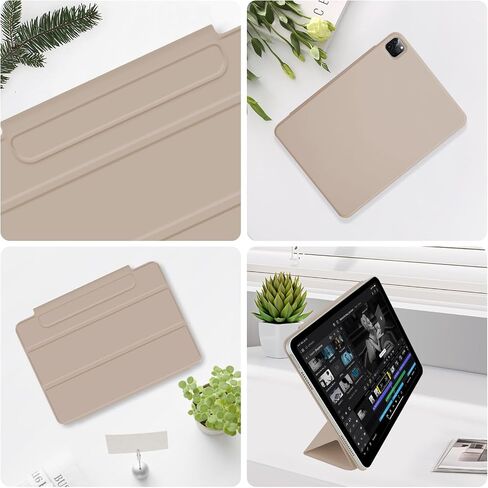 for iPad Pro 11 inch M4 Case (5th Generation,2024, Model NO.A2836/A2837/A3006),Auto Sleep/Wake and Magnetic Closure,Slim Trifold Stand Case,PU Leather Cover,Support Apple Pencil Pro, Oat Coffee in Saudi Arabia