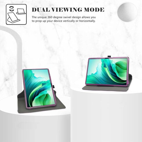 متوافق مع حافظة OUKITEL OT8، حافظة Tab 90 WiFi، حافظة iPlay 60 Lite، غطاء PU بحامل يدور 360 درجة لجهاز OUKITEL OT8/Alldocube iPlay 60 Lite/Blackview Tab 90 WiFi/Tab 90 مقاس 11 بوصة، أسود in Kuwait