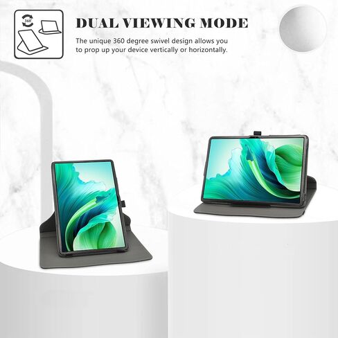 متوافق مع حافظة OUKITEL OT8، حافظة Tab 90 WiFi، حافظة iPlay 60 Lite، غطاء PU بحامل يدور 360 درجة لجهاز OUKITEL OT8/Alldocube iPlay 60 Lite/Blackview Tab 90 WiFi/Tab 90 مقاس 11 بوصة، أسود in Kuwait