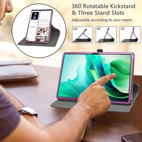 متوافق مع حافظة OUKITEL OT8، حافظة Tab 90 WiFi، حافظة iPlay 60 Lite، غطاء PU بحامل يدور 360 درجة لجهاز OUKITEL OT8/Alldocube iPlay 60 Lite/Blackview Tab 90 WiFi/Tab 90 مقاس 11 بوصة، أسود in Kuwait