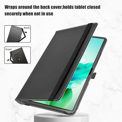متوافق مع حافظة OUKITEL OT8، حافظة Tab 90 WiFi، حافظة iPlay 60 Lite، غطاء PU بحامل يدور 360 درجة لجهاز OUKITEL OT8/Alldocube iPlay 60 Lite/Blackview Tab 90 WiFi/Tab 90 مقاس 11 بوصة، أسود in Kuwait