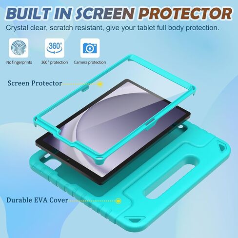 حافظة LTROP للأطفال لهاتف Samsung Galaxy Tab A9 8.7 بوصة 2023 (SM-X110/X115/X117) مع حامل واقي شاشة مدمج ومقبض، حافظة لجهاز Galaxy Tab A9 2023 وGalaxy Tab A7 Lite 2021، وردي فاقع in Kuwait