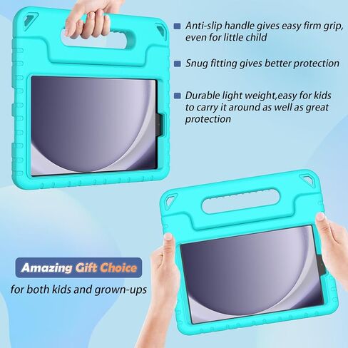 حافظة LTROP للأطفال لهاتف Samsung Galaxy Tab A9 8.7 بوصة 2023 (SM-X110/X115/X117) مع حامل واقي شاشة مدمج ومقبض، حافظة لجهاز Galaxy Tab A9 2023 وGalaxy Tab A7 Lite 2021، وردي فاقع in Kuwait