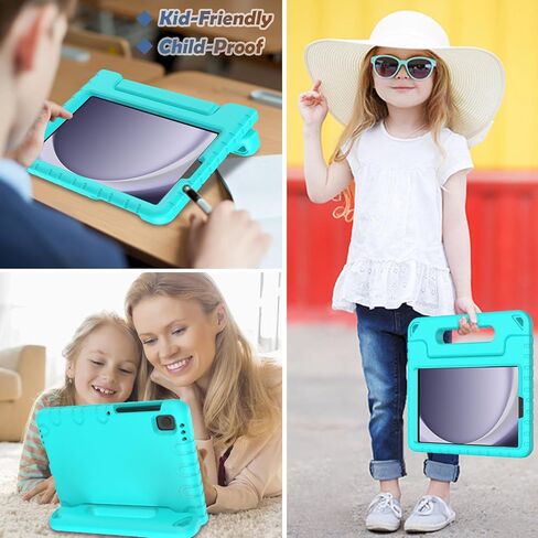 حافظة LTROP للأطفال لهاتف Samsung Galaxy Tab A9 8.7 بوصة 2023 (SM-X110/X115/X117) مع حامل واقي شاشة مدمج ومقبض، حافظة لجهاز Galaxy Tab A9 2023 وGalaxy Tab A7 Lite 2021، وردي فاقع in Kuwait