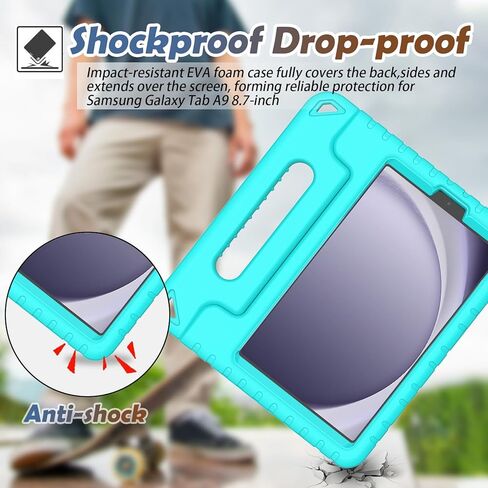 حافظة LTROP للأطفال لهاتف Samsung Galaxy Tab A9 8.7 بوصة 2023 (SM-X110/X115/X117) مع حامل واقي شاشة مدمج ومقبض، حافظة لجهاز Galaxy Tab A9 2023 وGalaxy Tab A7 Lite 2021، وردي فاقع in Kuwait